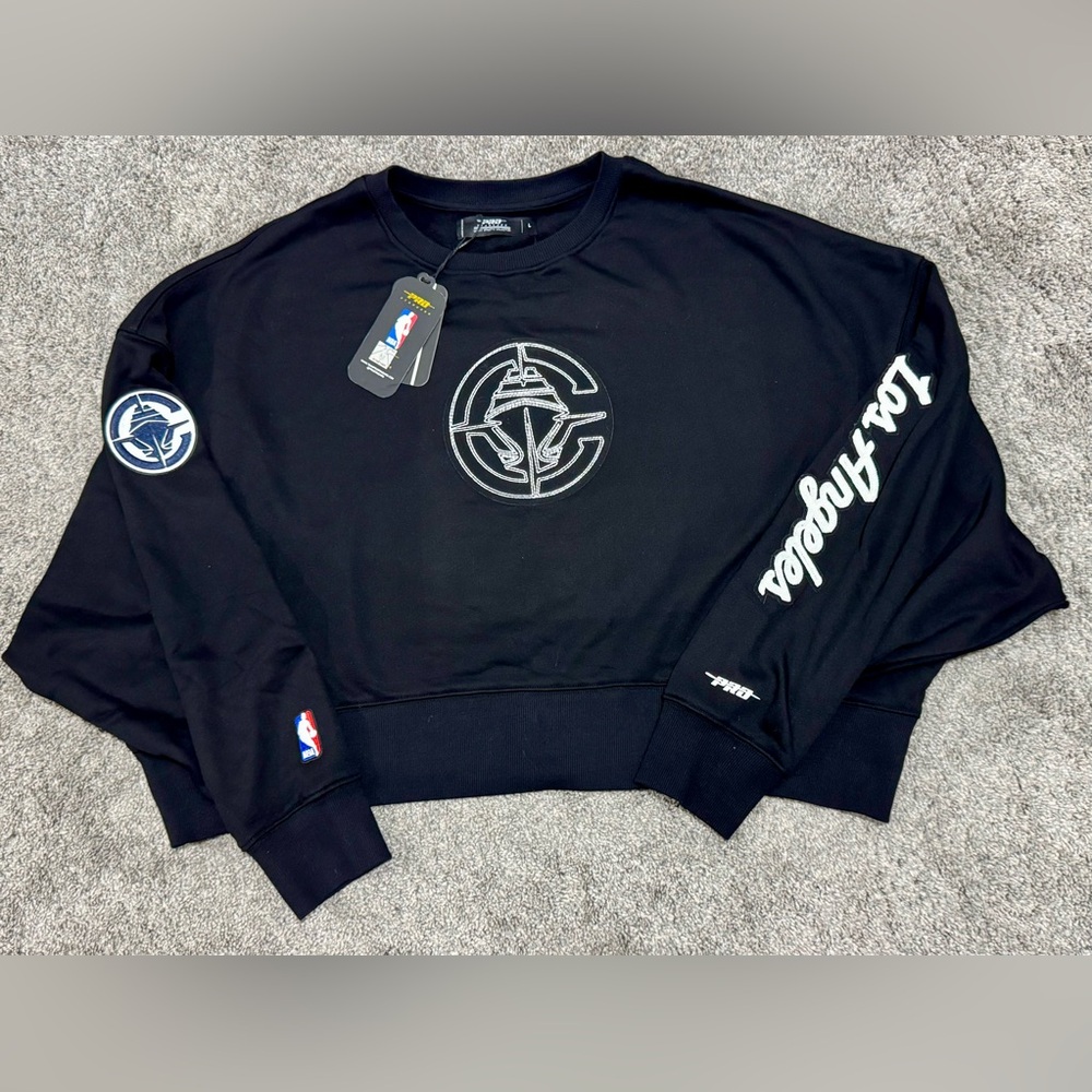 NWT- LA Clippers Pro Standard”Paint the City” Crop Sweatshirt-Black-Large